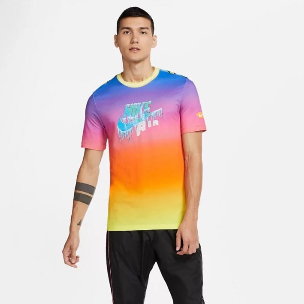 Nike Element Back Print T-shirt Orange Ombré size small